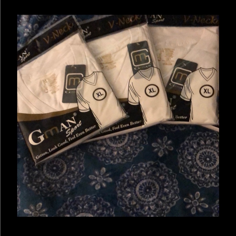 White V-Neck Men's T-Shirt